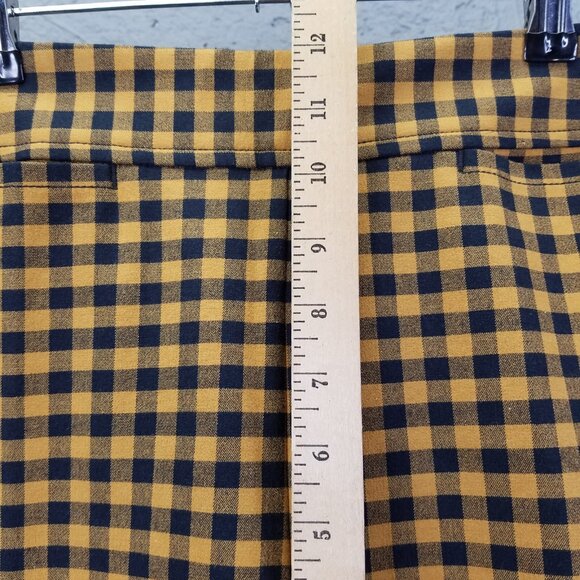Maeve by Anthropologie Capri Pants Women's sz 14 Orange/Black Check Plaid Preppy - Picture 11 of 13